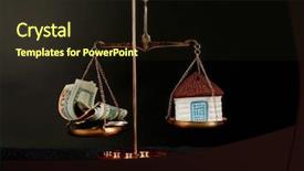  Presentation with dark - Amazing PPT theme having scale with money and model backdrop and a  colored foreground