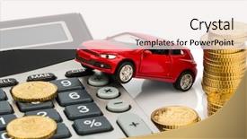  Presentation with leasing - Presentation theme enhanced with price rise - car and calculator rising costs background and a white colored foreground