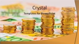  Presentation with rising star - Presentation design with price rise - stack coins rising curve symbol background and a lemonade colored foreground