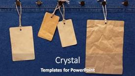  Presentation with jeans blue denim texture - PPT layouts featuring price-tag-label-at-jeans background and a navy blue colored foreground