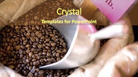  Presentation with coffee beans - Slide deck having price tage - bag of coffee beans background and a  colored foreground