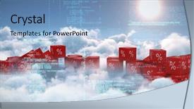  Presentation with annual day save the date - Presentation theme with price tage - image of data against idyllic background and a light blue colored foreground