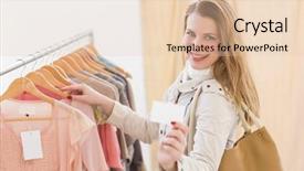  Presentation with rail - Cool new presentation theme with price tage - pretty blonde looking at clothes backdrop and a lemonade colored foreground