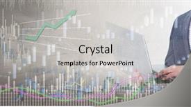  Presentation with volatility - Colorful slides enhanced with price volatility - investor with laptop computer backdrop and a light gray colored foreground