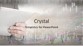  Presentation with volatility - Audience pleasing PPT theme consisting of price volatility - investor with tablet computer backdrop and a  colored foreground