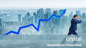 Presentation with economy - Slides having price war - businessman supporting increase in economy background and a teal colored foreground