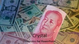  Presentation with chinese chinese - Audience pleasing PPT theme consisting of price war - chinese currency yuan and u backdrop and a coral colored foreground