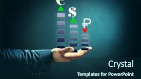  Presentation with price - Beautiful PPT layouts featuring price war - currency appreciation concept backdrop and a navy blue colored foreground