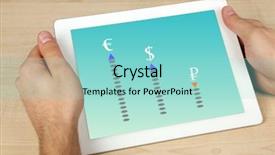  Presentation with currency financial concept macro - Beautiful PPT theme featuring price war - currency appreciation concept backdrop and a arctic colored foreground