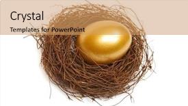  Presentation with gold egg - Cool new presentation theme with priceless - gold egg in a real backdrop and a coral colored foreground