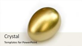  Presentation with white gold birthday - PPT theme having priceless - golden egg is isolated background and a coral colored foreground