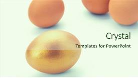  Presentation with white gold birthday - Presentation theme enhanced with priceless - golden egg on white background background and a cream colored foreground