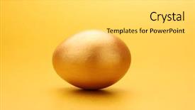  Presentation with golden yellow - Theme having priceless - golden egg on yellow background background and a light gray colored foreground