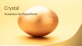  Presentation with golden yellow - Cool new PPT theme with priceless - golden egg on yellow background backdrop and a cream colored foreground