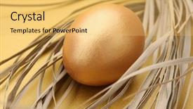  Presentation with egg - PPT layouts having priceless - golden egg background and a yellow colored foreground