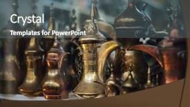  Presentation with coffee shop - Slides enhanced with priceless - many traditional antique arabic coffee background and a gray colored foreground