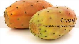  Presentation with cactus - Slide deck consisting of prick - two fresh colorful cactus fruits background and a gold colored foreground