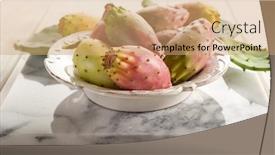  Presentation with pear - Beautiful theme featuring prickly pear fruit backdrop and a coral colored foreground