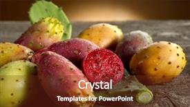  Presentation with pear - Audience pleasing theme consisting of prickly pear on wood background backdrop and a tawny brown colored foreground