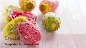  Presentation with pear - Cool new presentation with prickly-pear-opuntia-ficus-indica backdrop and a coral colored foreground