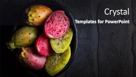  Presentation with pear - Cool new slides with prickly-pear-opuntia-ficus-indica backdrop and a dark gray colored foreground