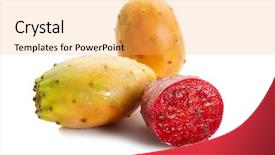  Presentation with pear - PPT layouts consisting of prickly pear background and a yellow colored foreground