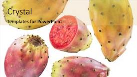  Presentation with guava fruits fresh green fruit - PPT layouts featuring prickly pears or opuntia fruits background and a yellow colored foreground