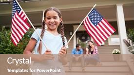  Presentation with family - Theme enhanced with pride - portrait of girl outside family background and a coral colored foreground