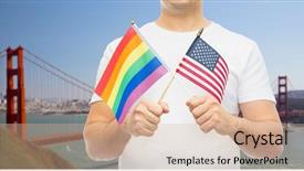  Presentation with lgbt pride flag rainbow flag - PPT layouts enhanced with pride rainbow and american flag background and a lemonade colored foreground