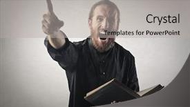  Presentation with sermon - Slide set with priest doing a sermon background and a light gray colored foreground
