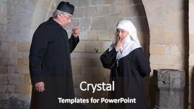  Presentation with giving to church - Presentation having priest giving a young novice background and a tawny brown colored foreground