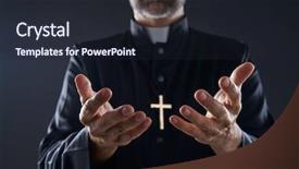  Presentation with praying hands - Presentation featuring priest open hands arms praying background and a wine colored foreground