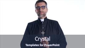  Presentation with pastor - Colorful presentation theme enhanced with priest pastor portrait praying hands backdrop and a navy blue colored foreground