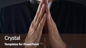  Presentation with praying hands - Presentation with priest portrait of male pastor background and a tawny brown colored foreground