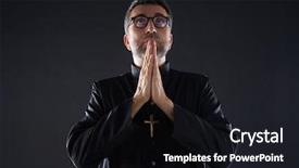  Presentation with praying hands - Amazing presentation theme having priest portrait of male pastor backdrop and a wine colored foreground