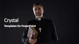  Presentation with holy bible - Presentation theme enhanced with priest portrait with holy bible background and a black colored foreground