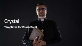  Presentation with holy bible - Colorful presentation theme enhanced with priest portrait with holy bible backdrop and a black colored foreground