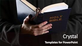  Presentation with holy bible - Slide deck having priest reading from the holy background and a wine colored foreground