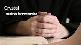  Presentation with reading bible - Presentation design consisting of priest reading from the holy background and a black colored foreground