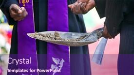  Presentation with prayers - Theme with priest-reading-prayers background and a violet colored foreground
