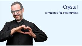  Presentation with heart love - Beautiful theme featuring priest religion man happy showing backdrop and a white colored foreground