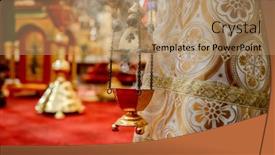  Presentation with fragrant - Presentation theme with priest-s-incense background and a coral colored foreground