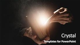  Presentation with old bible - PPT theme featuring priest with old bible background and a tawny brown colored foreground