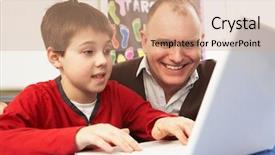  Presentation with class - PPT layouts consisting of primary aged children - schoolboy in it class using background and a coral colored foreground