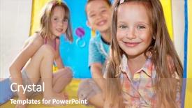  Presentation with camping - Audience pleasing PPT layouts consisting of primary aged children - three kids inside an outdoor backdrop and a coral colored foreground