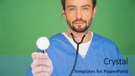  Presentation with doctor and brain - Beautiful presentation featuring primary care - handsome young male anaesthetist backdrop and a  colored foreground