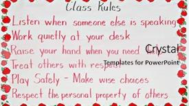  Presentation with classroom - Colorful theme enhanced with primary classroom rules handwritten backdrop and a lemonade colored foreground