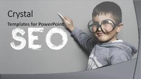  Presentation with search engine - Slide set with primary education - search engine optimization boy background and a light gray colored foreground