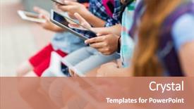  Presentation with elementary school technology - Presentation design with primary education childhood technology background and a coral colored foreground