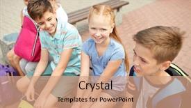  Presentation with friendship school - Amazing slide set having primary education friendship childhood communication backdrop and a coral colored foreground